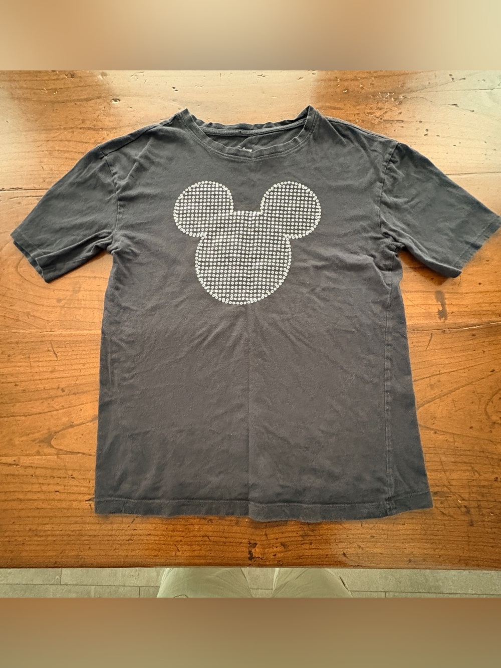Disney Parks Mickey Mouse Rhinestone Silhouette T-Shirt Black Size Small
